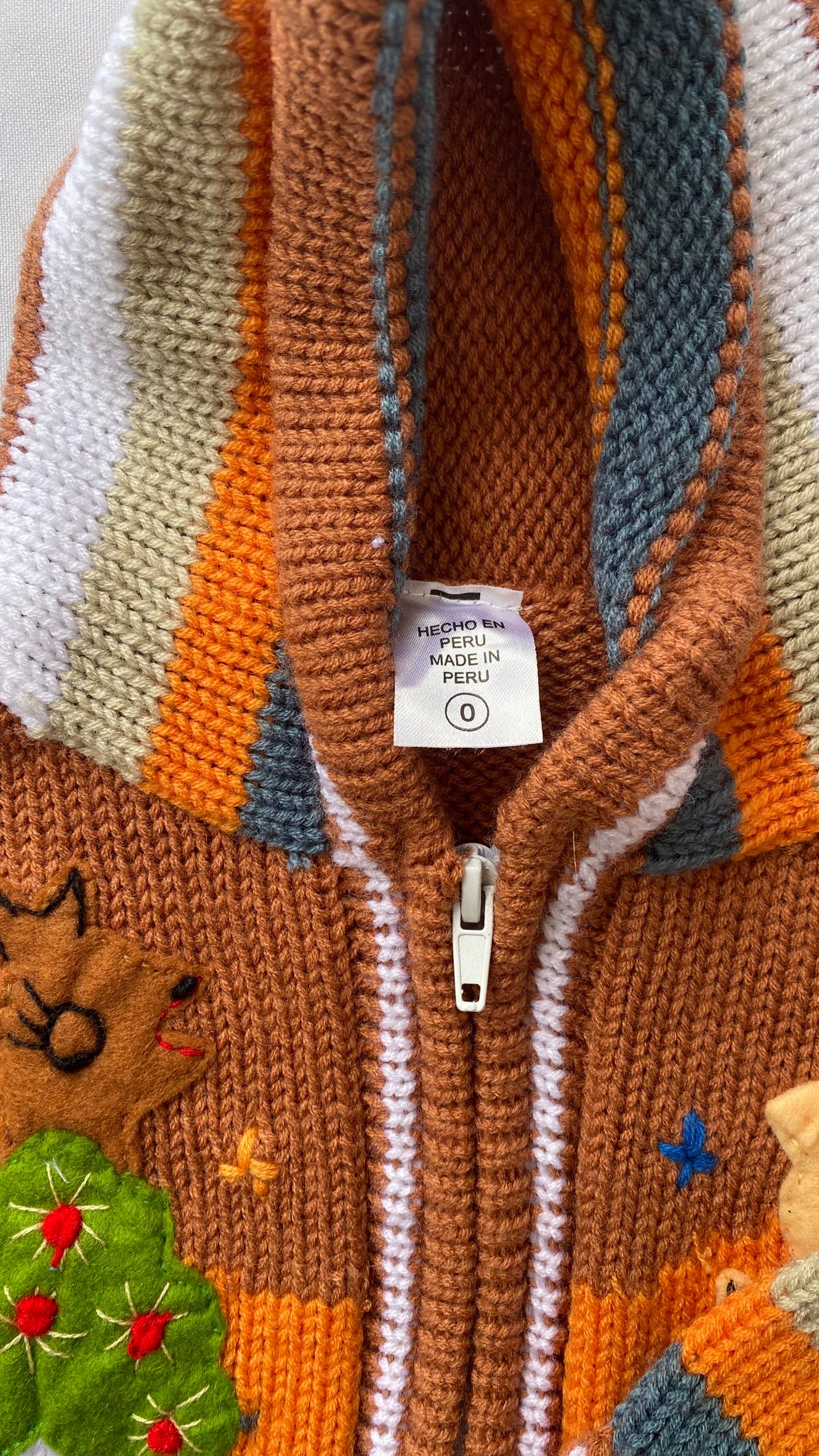 Wool and Cotton coat made in Peru.