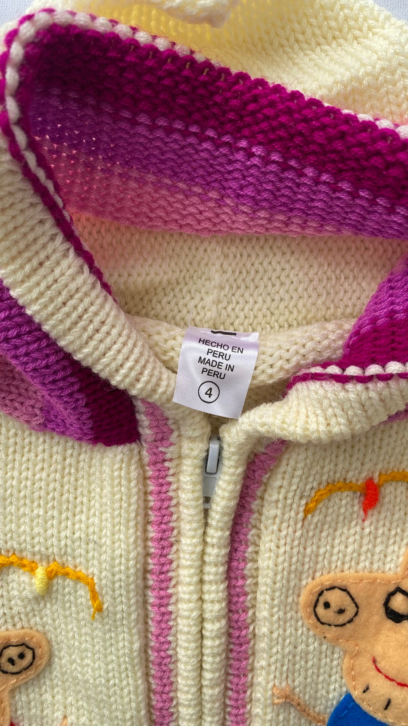 Wool and Cotton coat made in Peru.