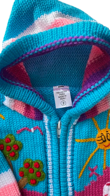 Wool and Cotton coat made in Peru.