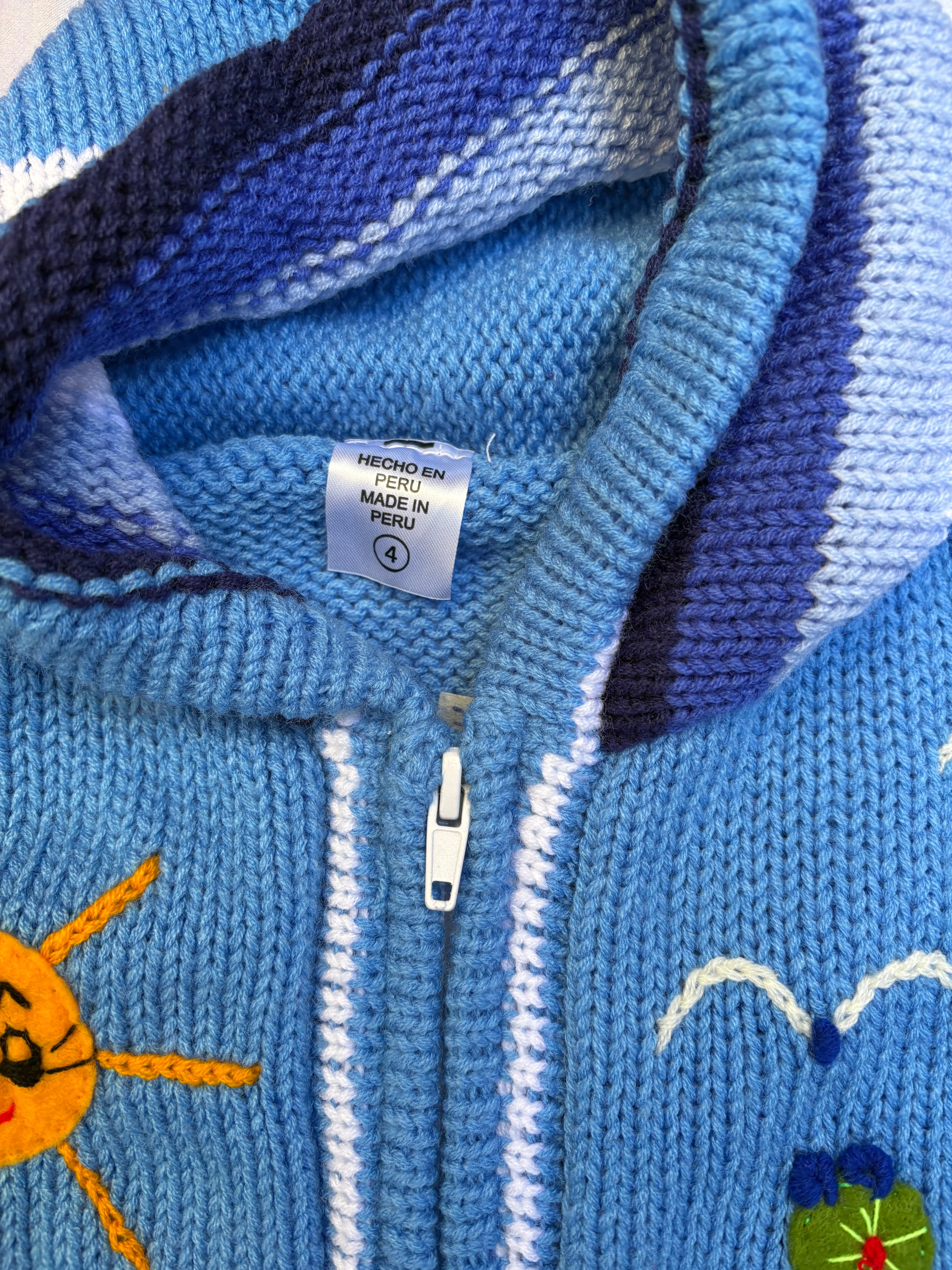 Wool and Cotton coat made in Peru.