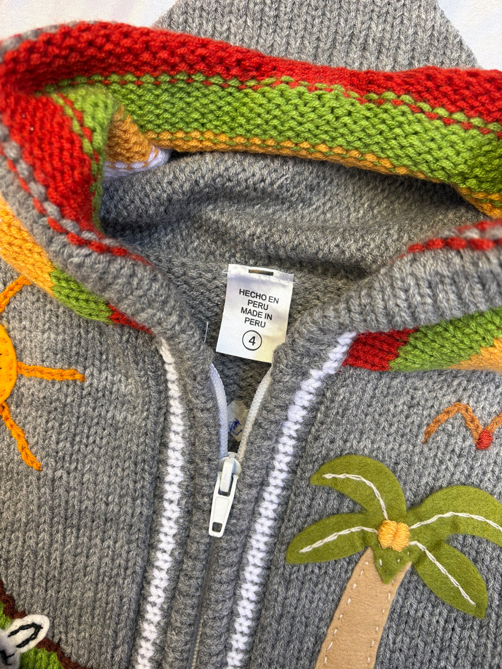 Wool and Cotton coat made in Peru.